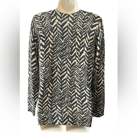 J.Mclaughlin 100% Cashmere Animal Print Sweater Sz M Long Sleeve Classic Preppy - Picture 5 of 10